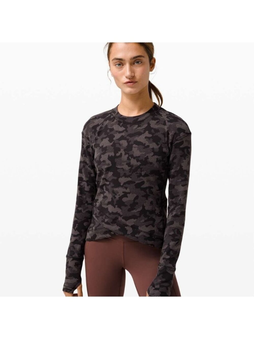 Lululemon Close to Crossing Long Sleeve *Rulu Heritage Camo Jacquard Black